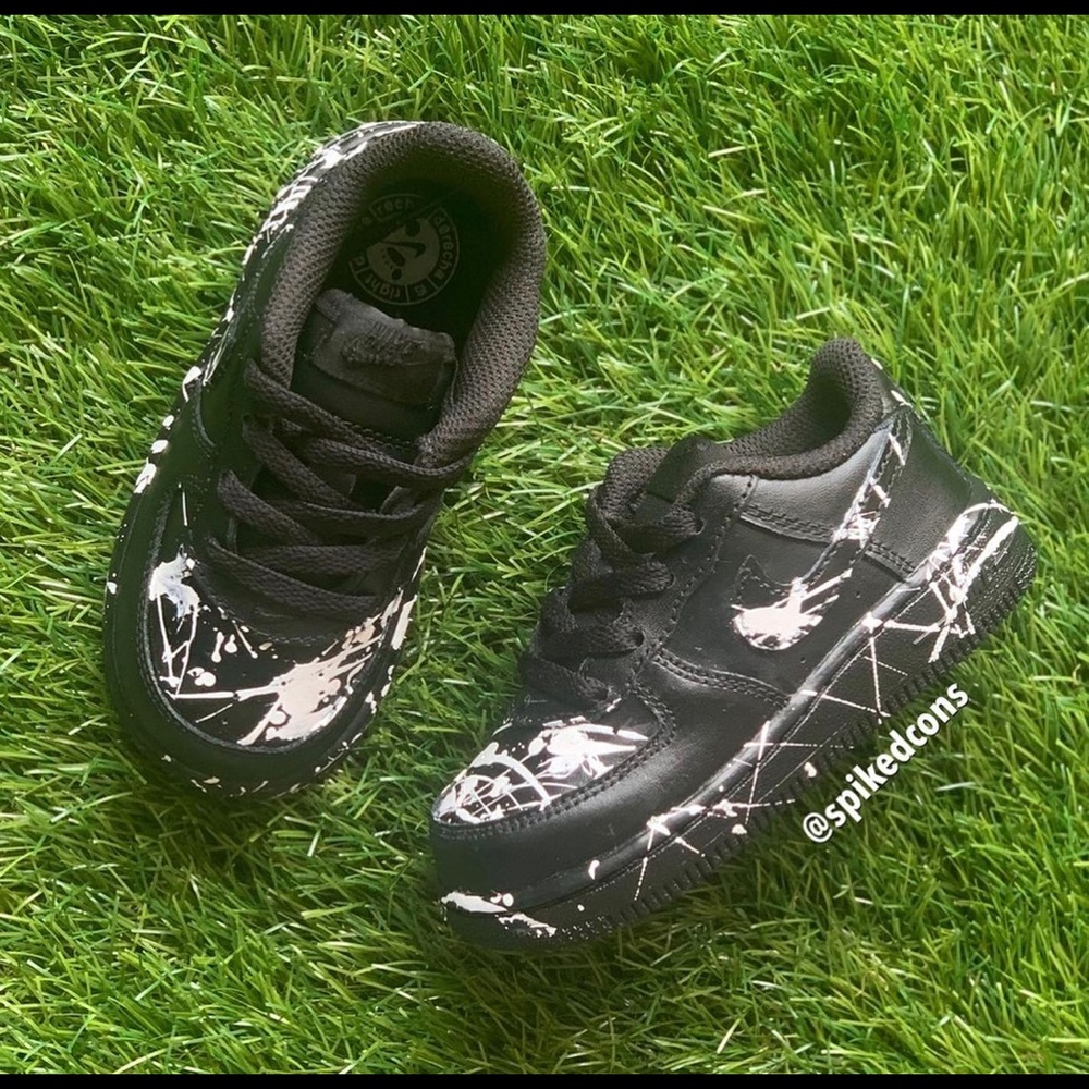 Black and white splatter Air Force 1 toddler